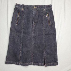 DAKS Jean Denim Skirt Side Zipper Pockets